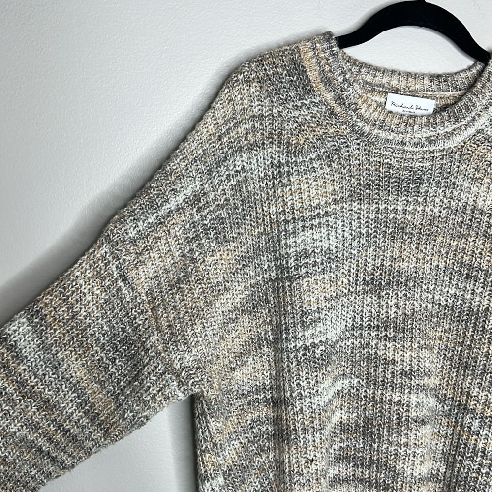 Michael Stars Boxy Crop Michelle Alta Shaker Stitch Cotton Blend Sweater size L - Picture 6 of 12